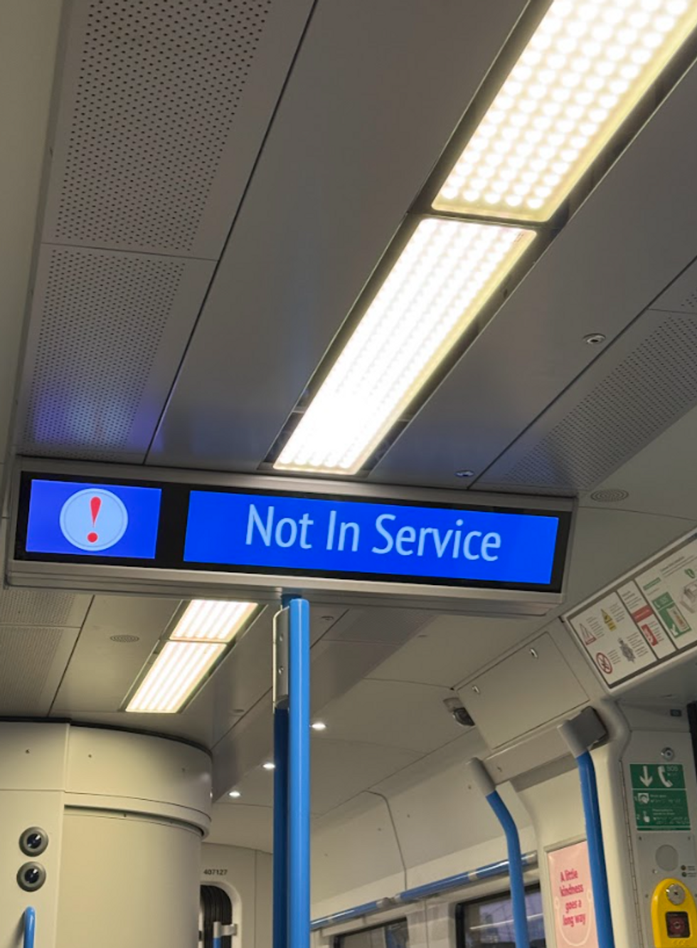 \u200bThe disabled passengers were stuck on the 'not in service train' for hours