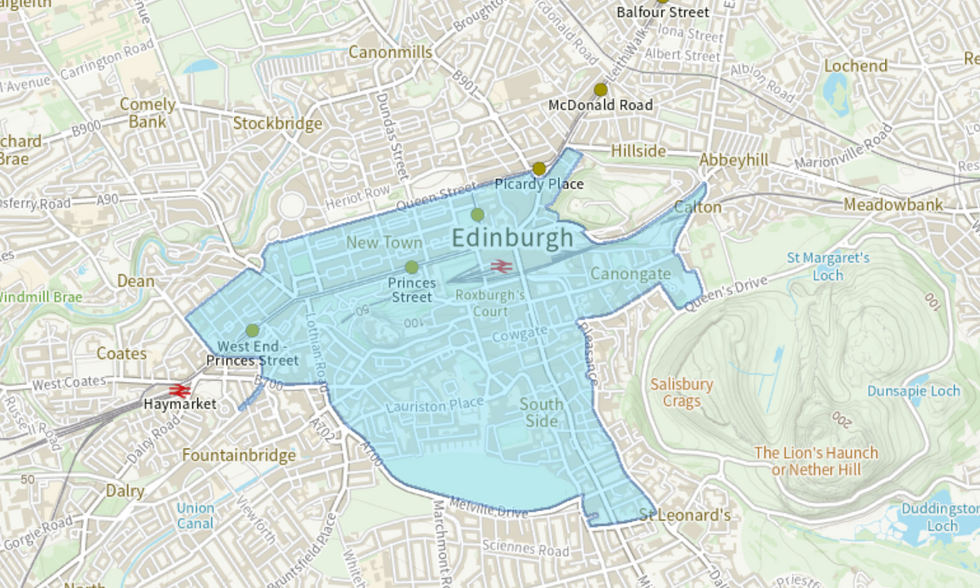 \u200bThe Edinburgh LEZ boundary map