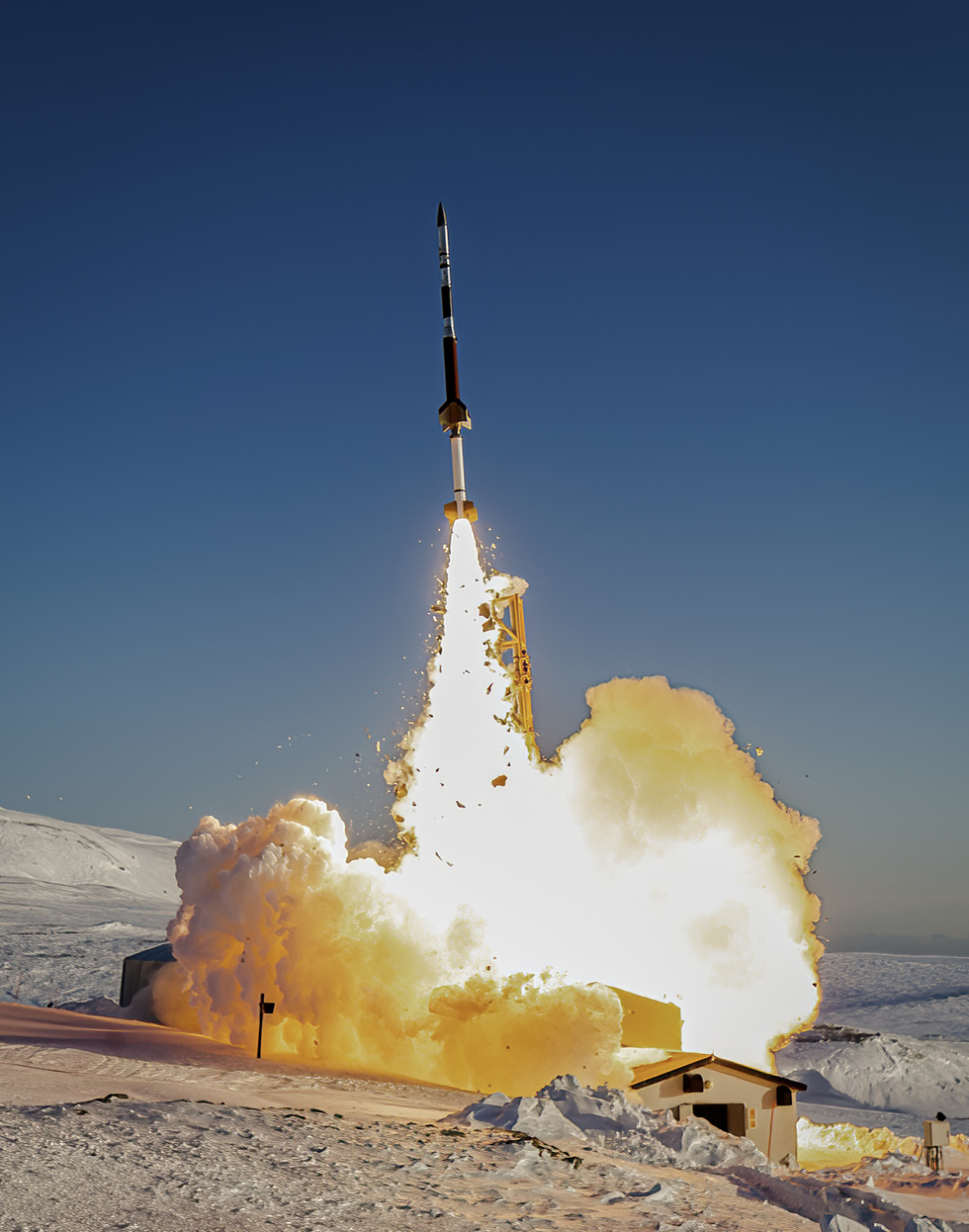 \u200bThe Endurance rocket ship launches from Ny-\u00c5lesund, Svalbard