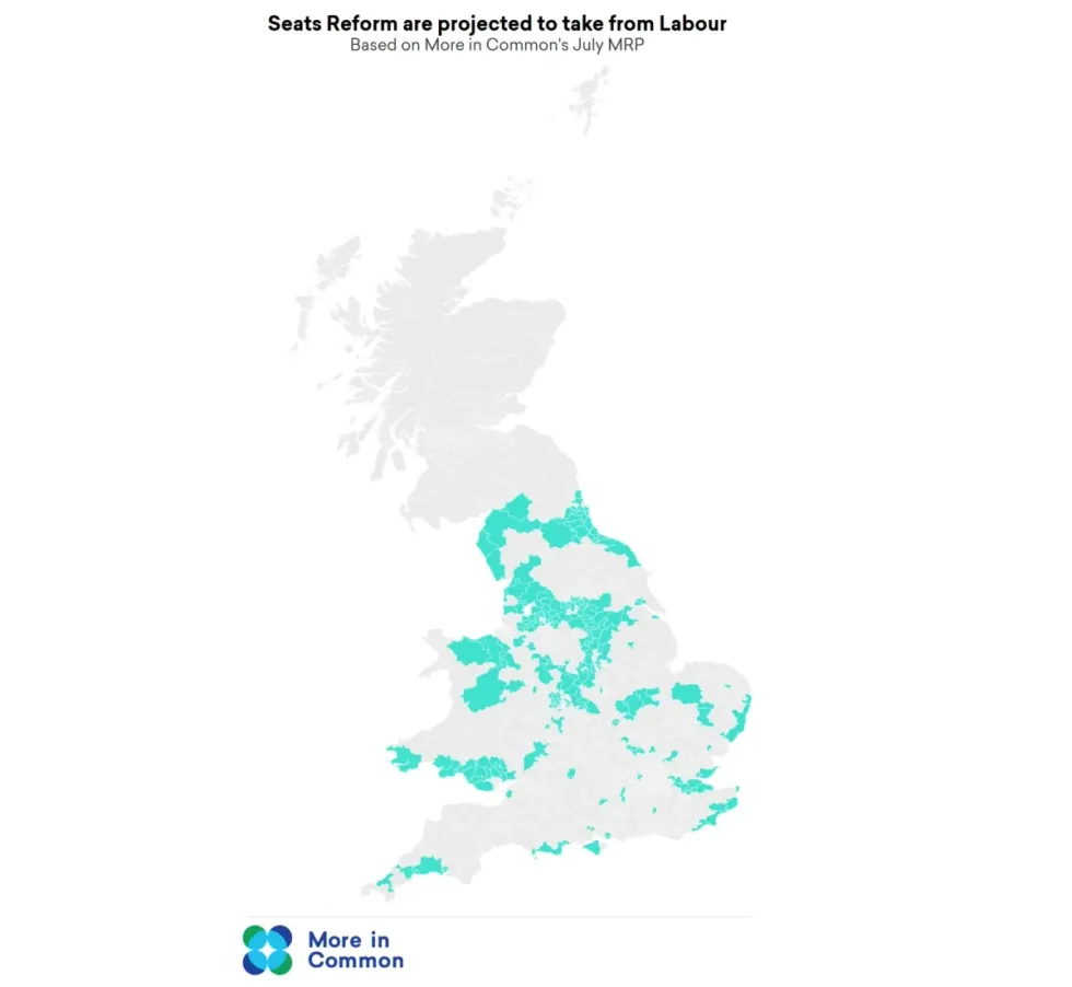 \u200bThe exact seats Reform could win off Labour MAPPED