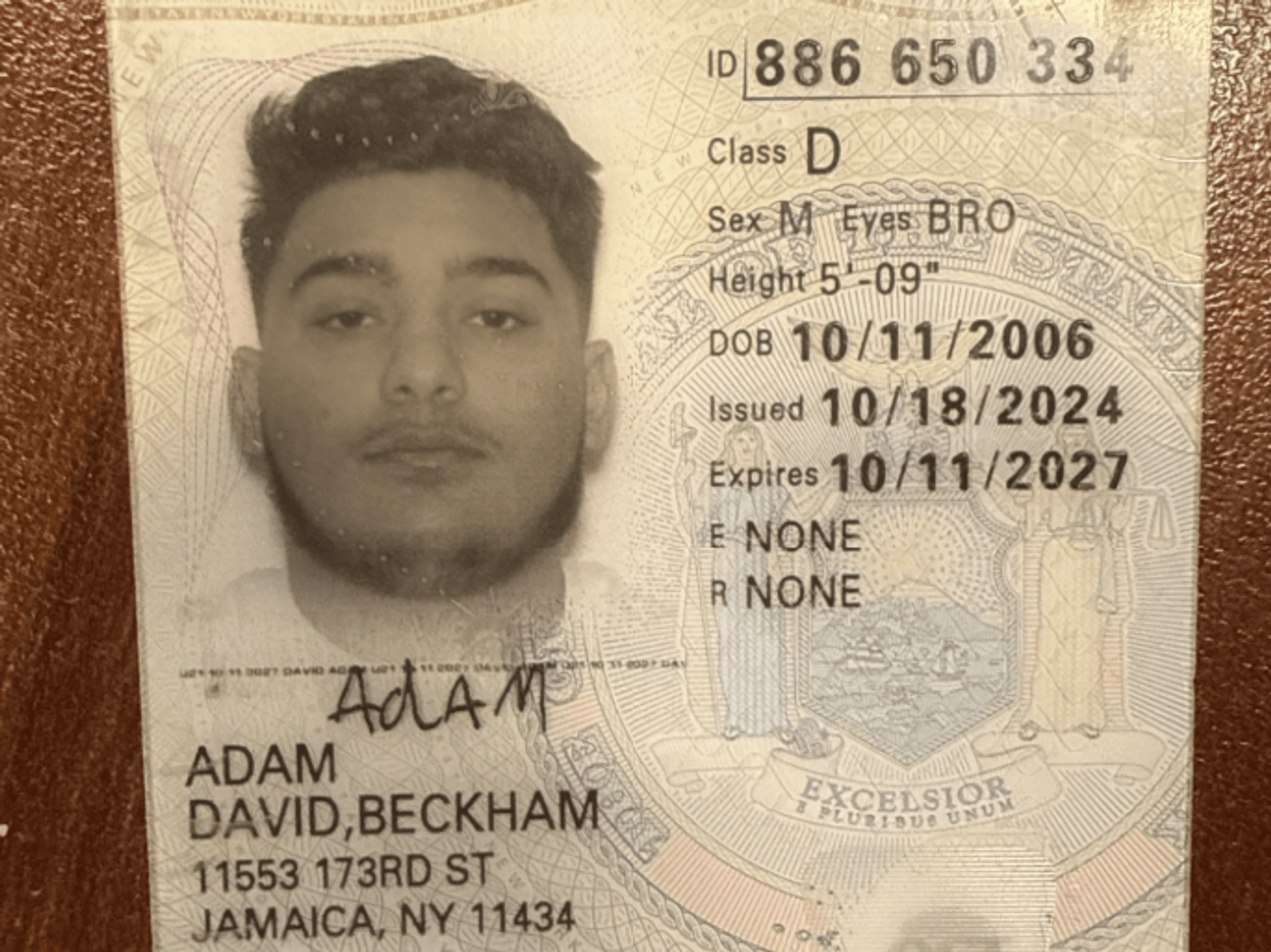\u200bThe fake licence