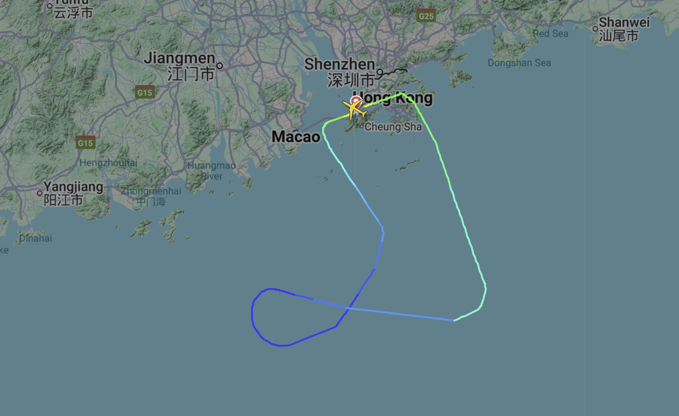 \u200bThe flight path of the Boeing 787-8 Dreamliner