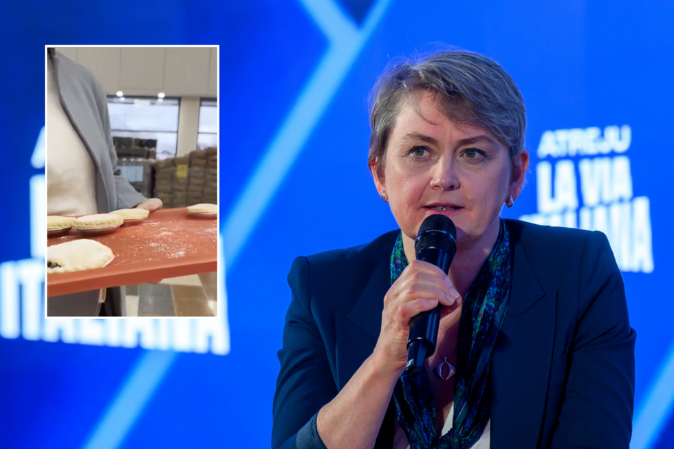 \u200bThe footage showed Yvette Cooper being confronted while the Home Secretary gave out mince pies
