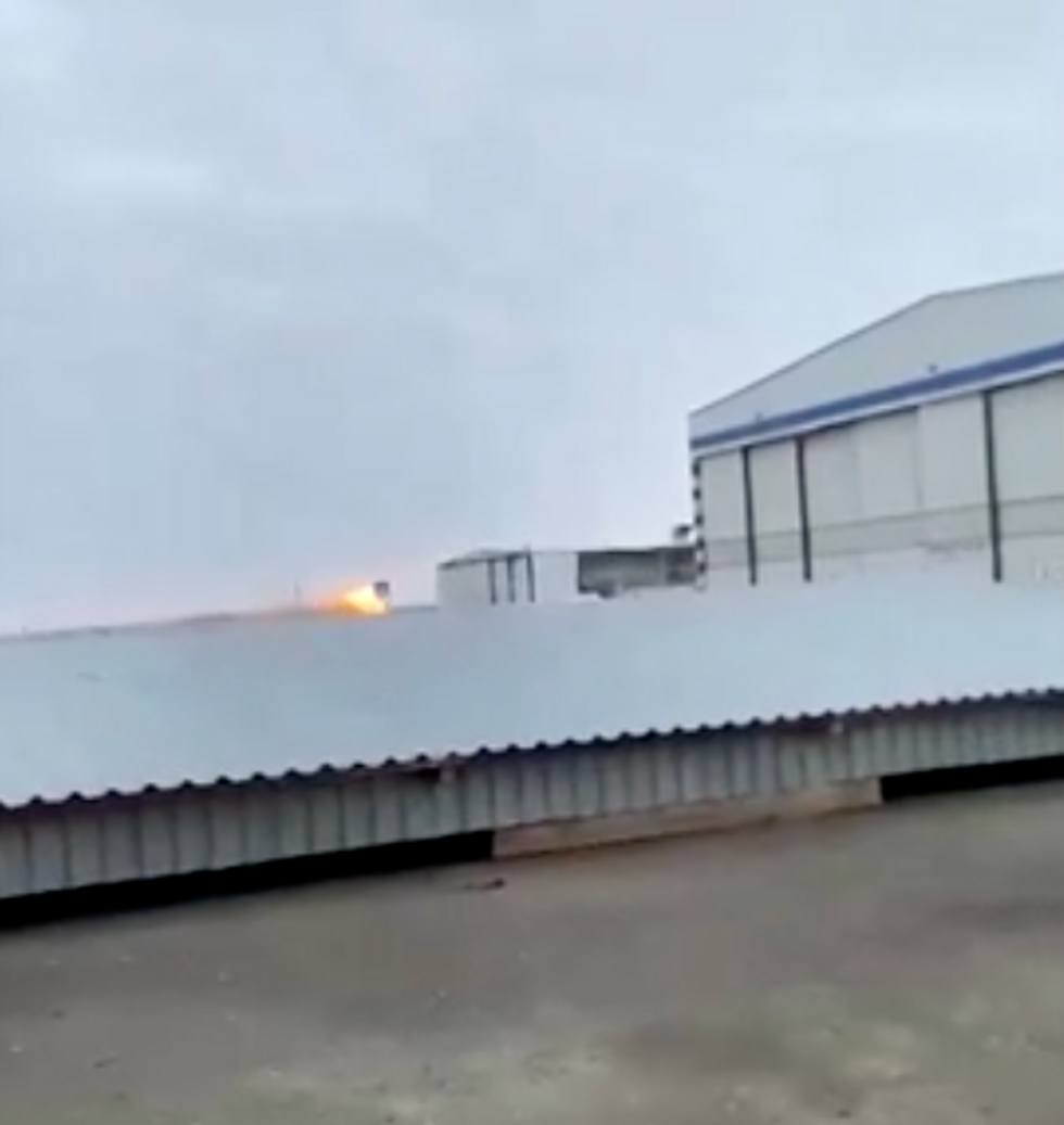 \u200bThe footage shows the plane erupting into a huge fireball after the crash