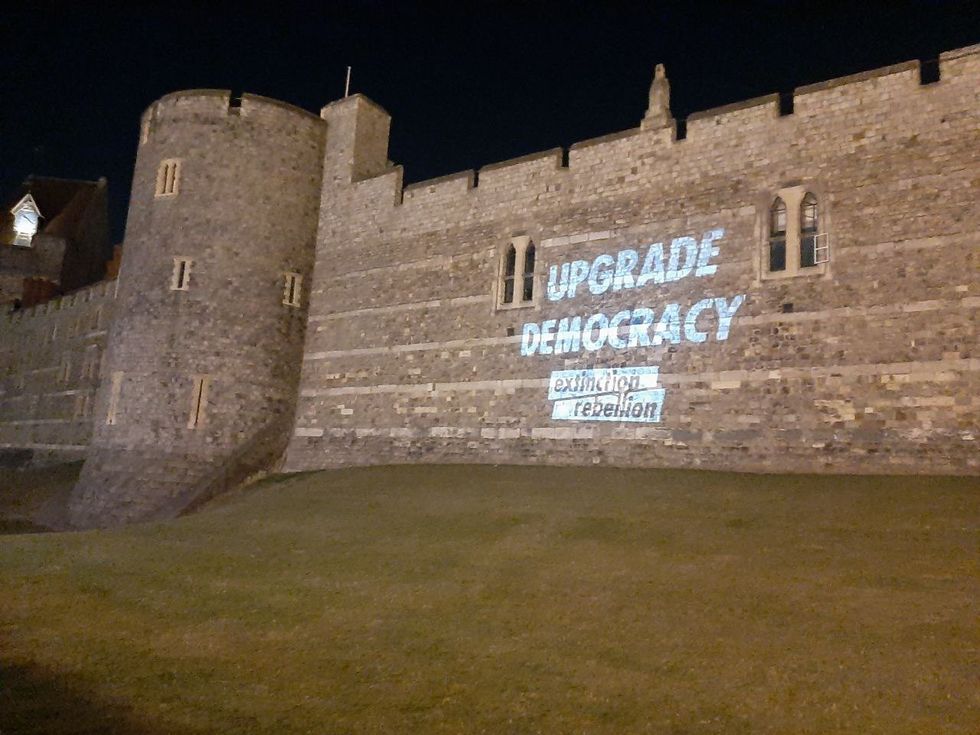 \u200bThe group has projected their logo and new campaign onto the walls of Windsor