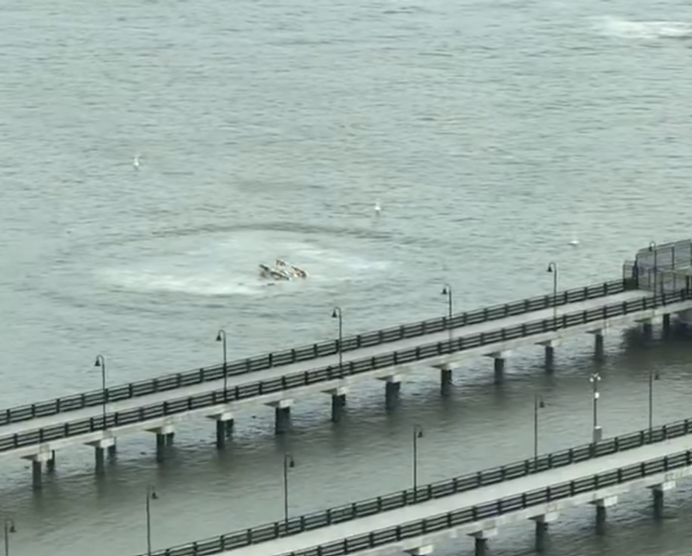 \u200bThe helicopter was spotted in the river