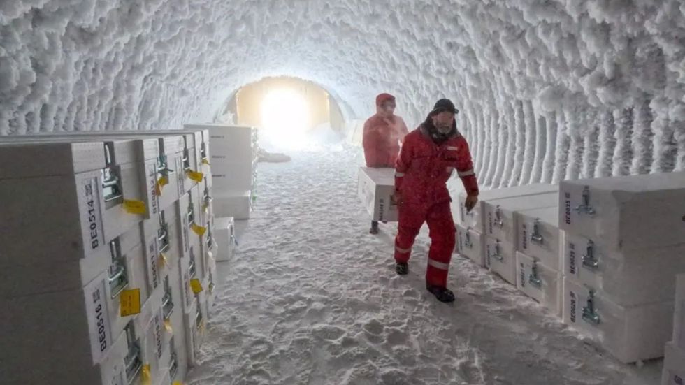 \u200bThe ice is stored in a freezing chamber