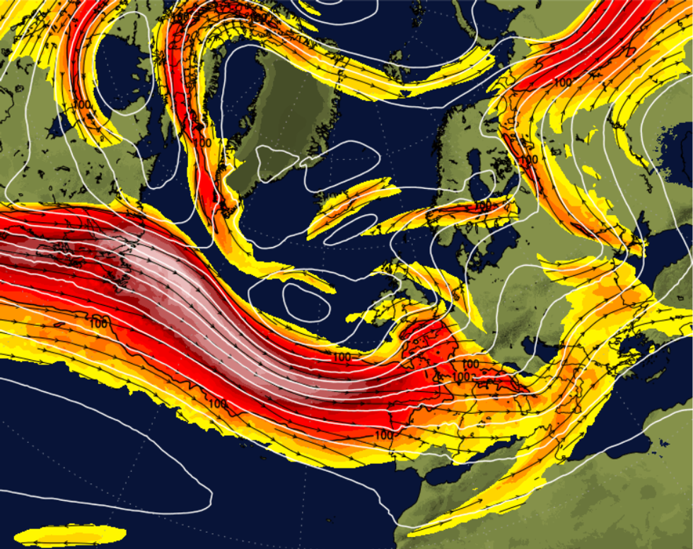 \u200bThe jet stream on Wednesday night