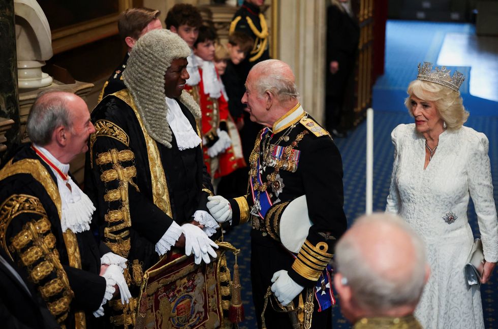 \u200bThe King and Queen were greeted by Justice Secretary David Lammy