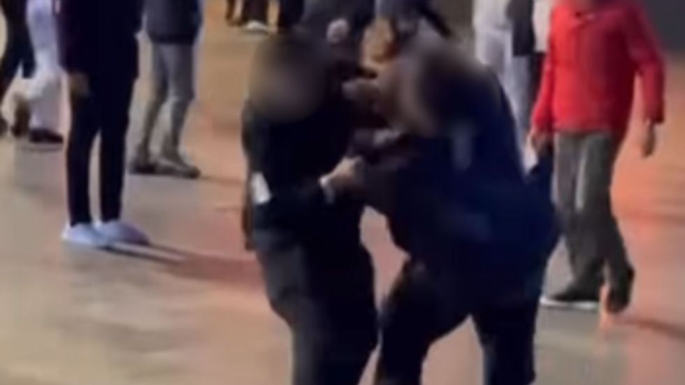 \u200bThe knifeman was tackled to the ground by a security officer