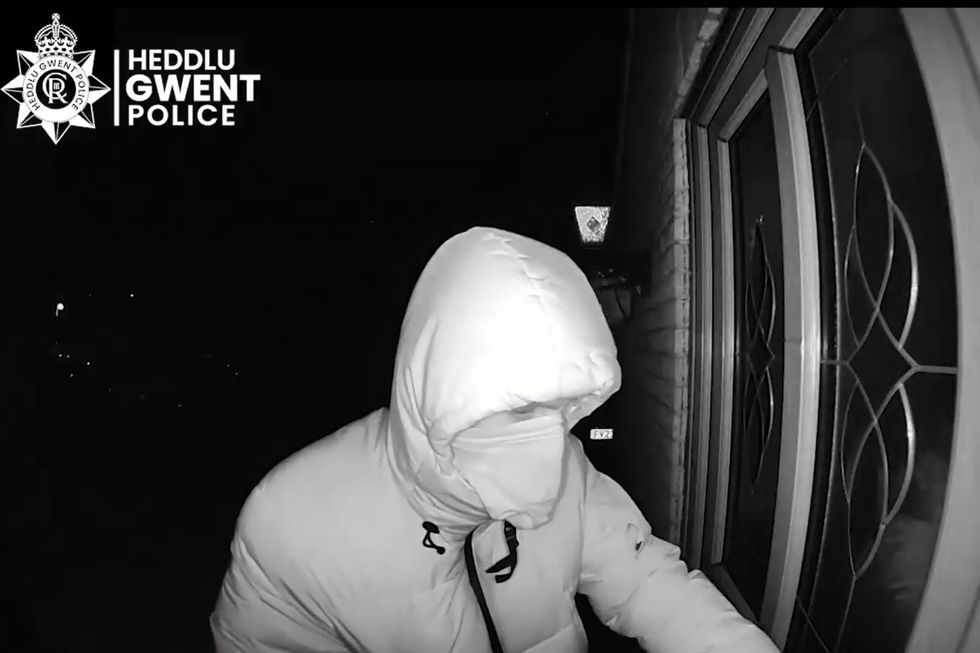 \u200bThe man can be seen on Ring footage trying to open doors