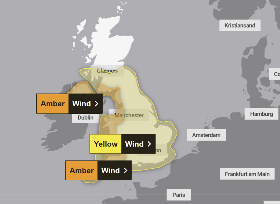 \u200bThe Met Office has issued an amber warning