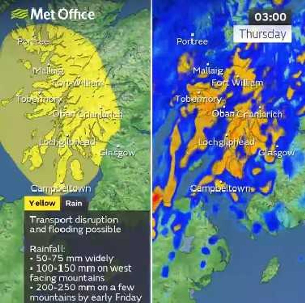 \u200bThe Met Office has warned that flooding is possible