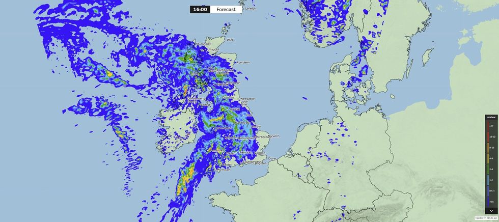 \u200bThe Met Office rain forecast
