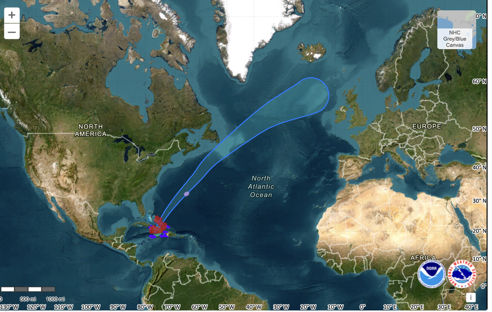 \u200bThe path of Storm Melissa