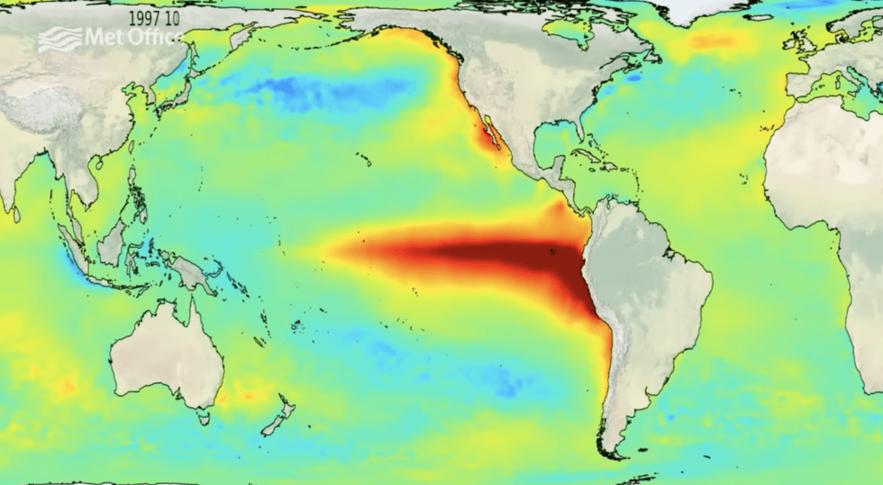 \u200bThe phenomenon is triggered when winds across the Pacific slow or change direction, altering the water currents across the ocean
