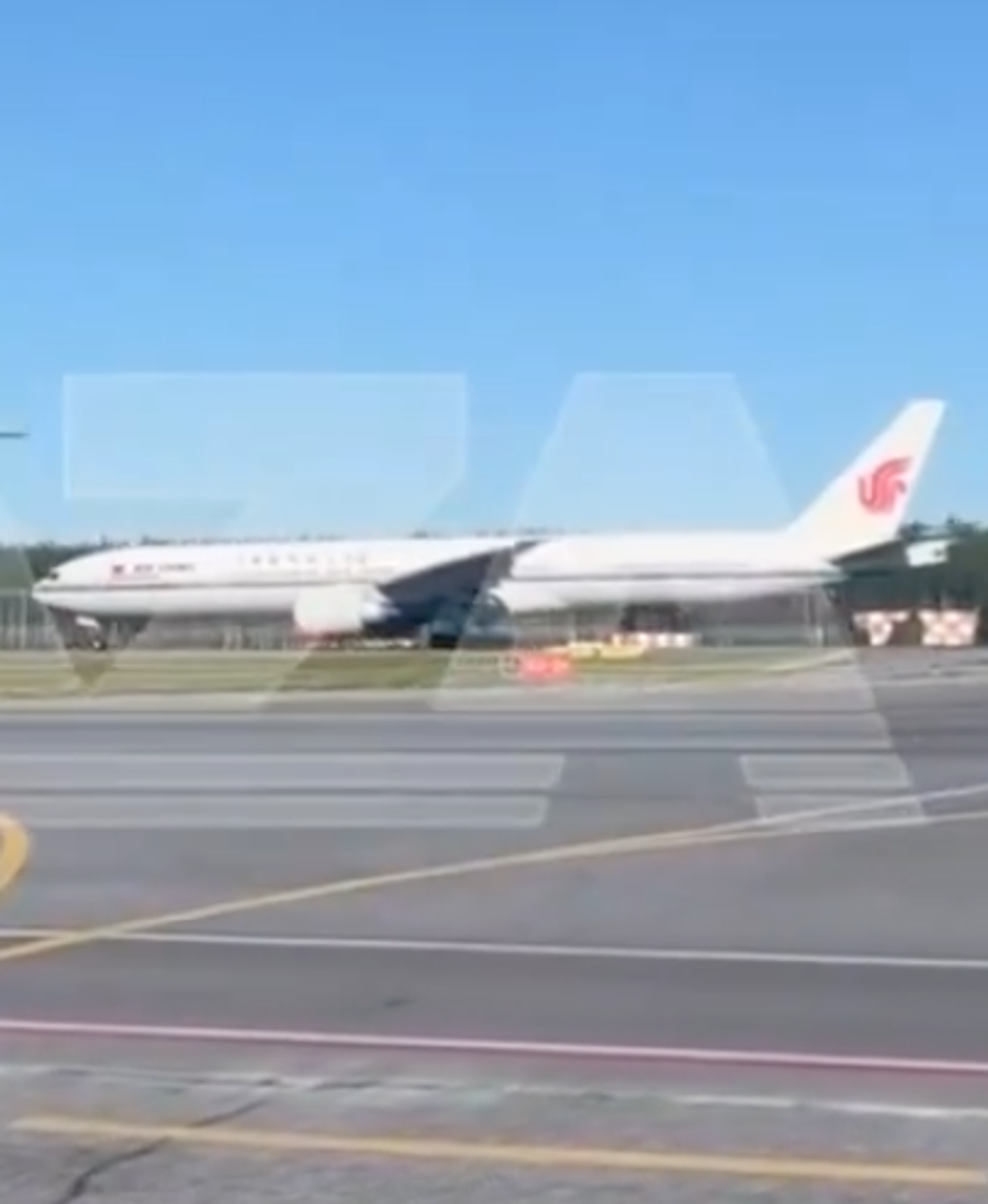 \u200bThe plane after landing at the airport in Siberia