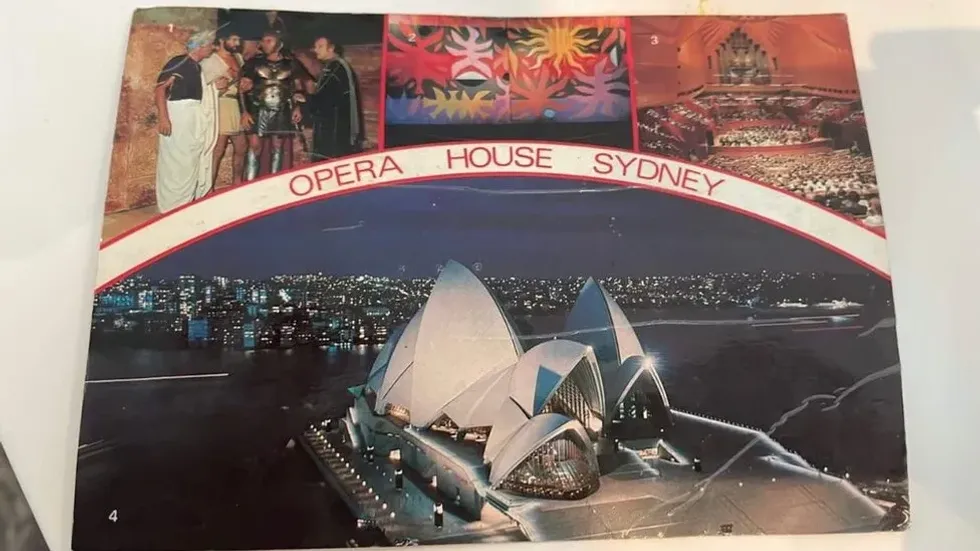 \u200bThe postcard featured an image of the Sydney Opera House