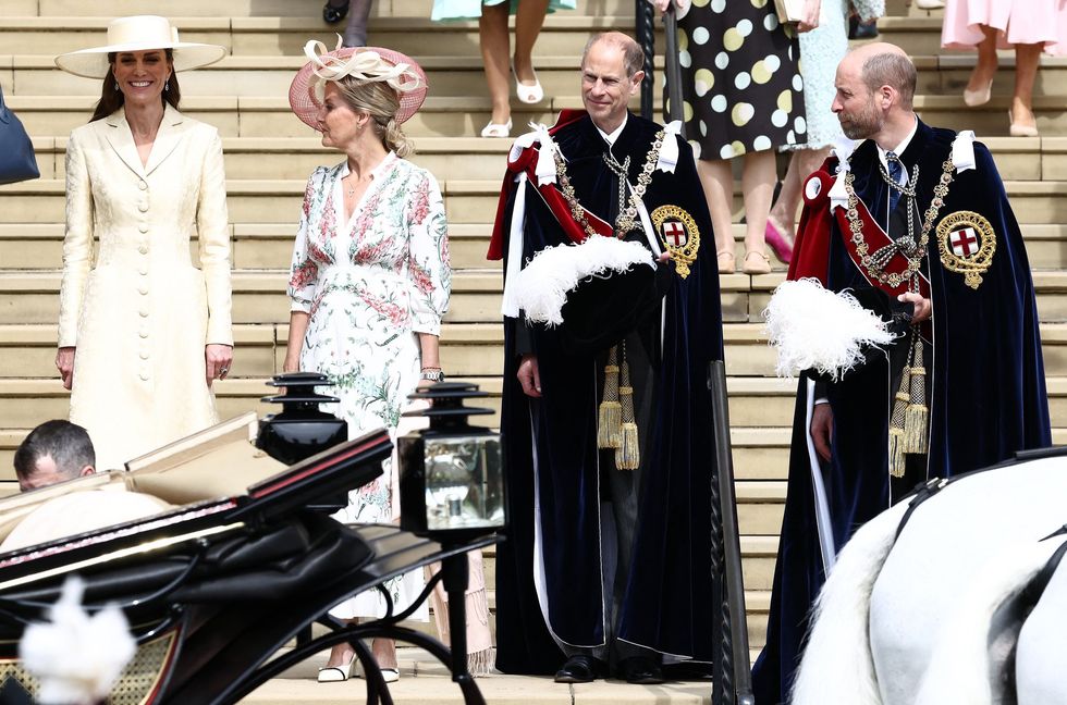 \u200bThe Prince and Princess of Wales stood next to the Duke and Duchess of Edinburgh