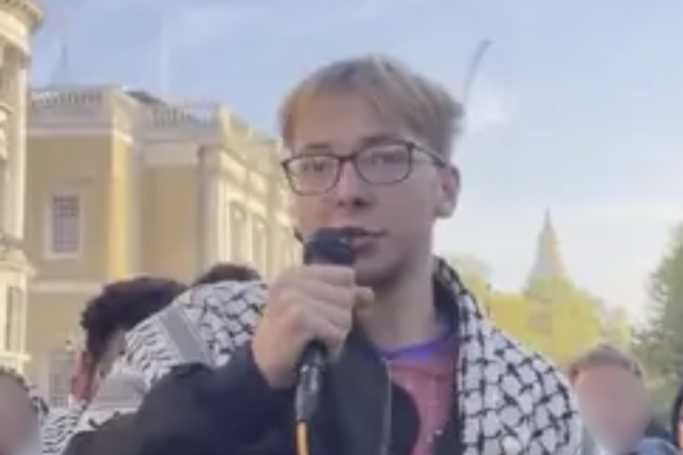 \u200bThe protester was filmed making the chant he said was 'workshopped in Oxford'