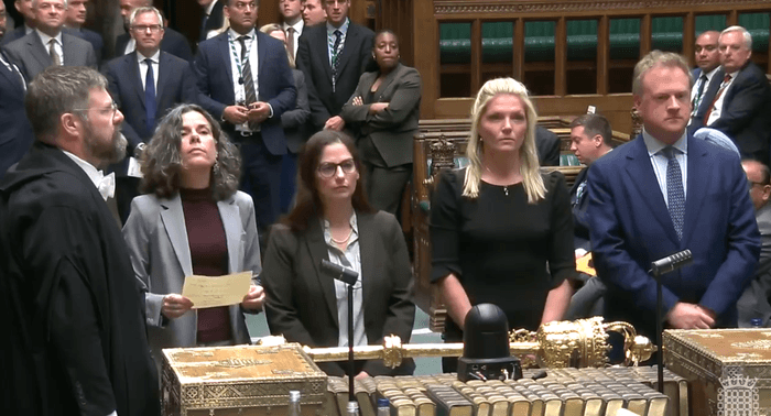 \u200bThe results of the vote being read out in the House of Commons this evening 