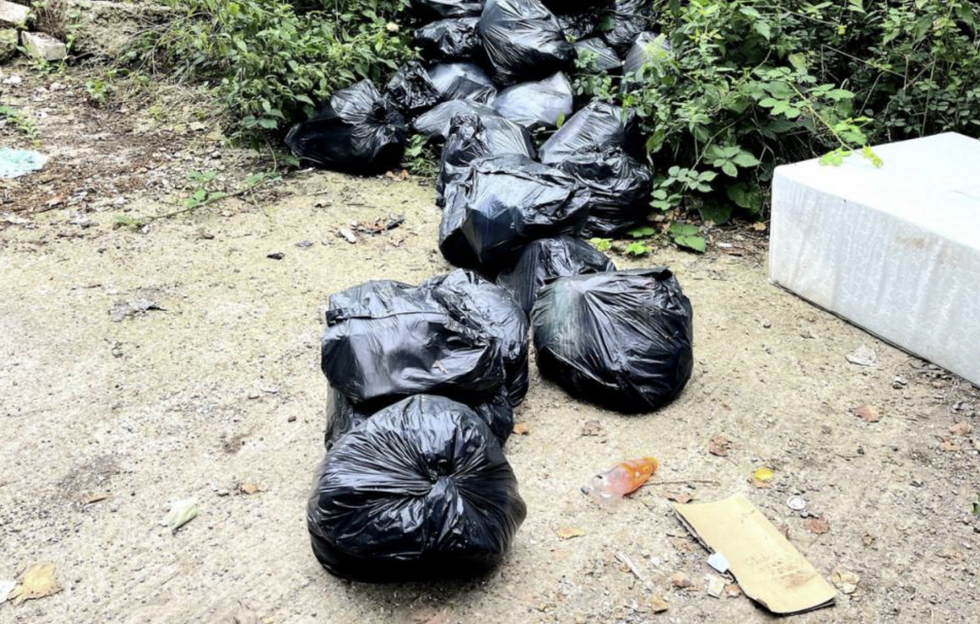 \u200bThe rubbish was dumped on the lane
