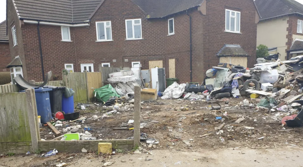 \u200bThe rubbish was piled high outside the Stafford property