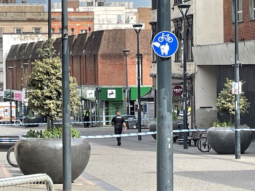 \u200bThe scene in St Peter's Street, Derby