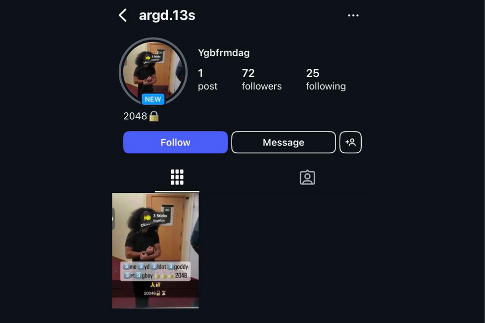 \u200bThe second account appeared on Instagram