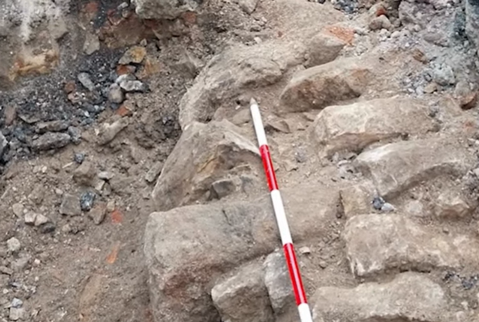 \u200bThe sinkhole uncovered structural remains that date from the 12th and 13th centuries