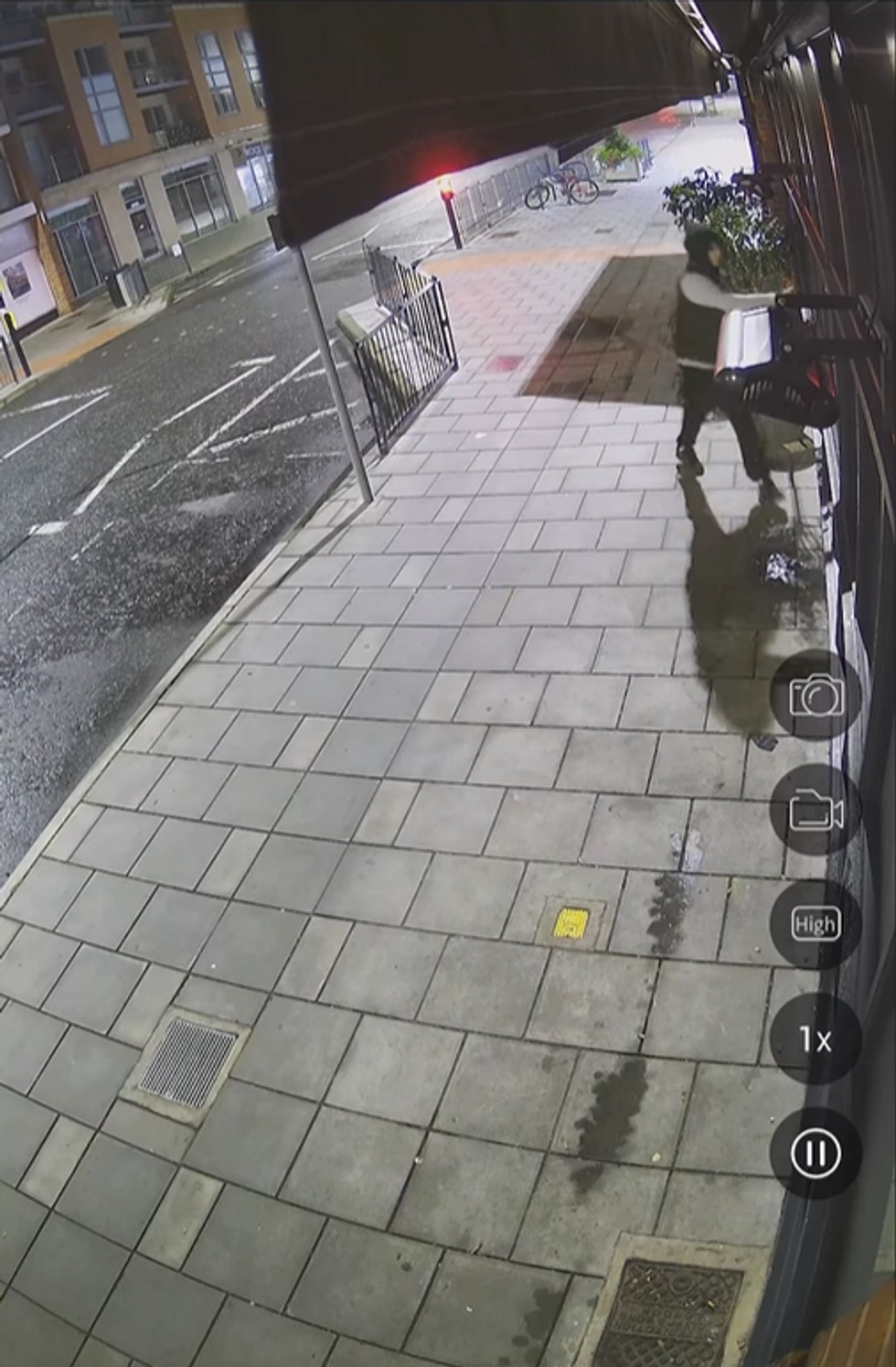 \u200bThe suspect was spotted damaging a store front