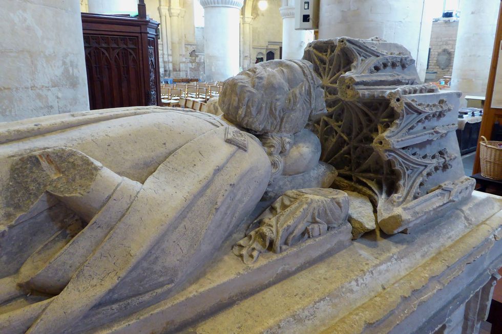 \u200bThe tomb of King Aethelstan in Malmesbury