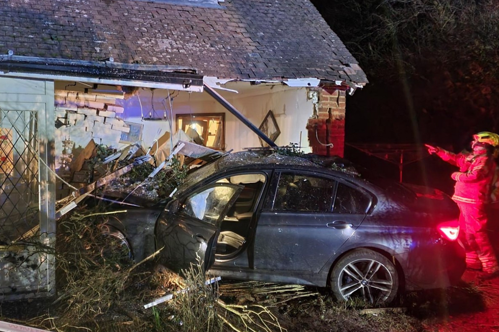 \u200bThe vehicle crashed into the front of the house