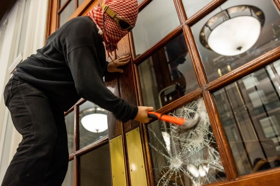 \u200bThe windows were smashed at the university