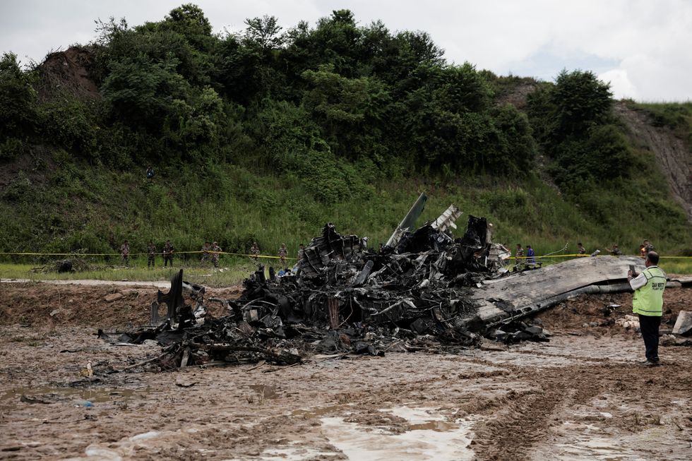 \u200bThe wreckage of the plane crash