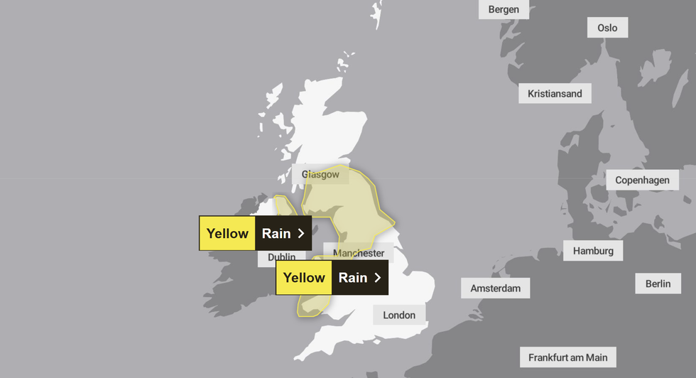 \u200bThe yellow weather alert has been issued for large parts of the UK