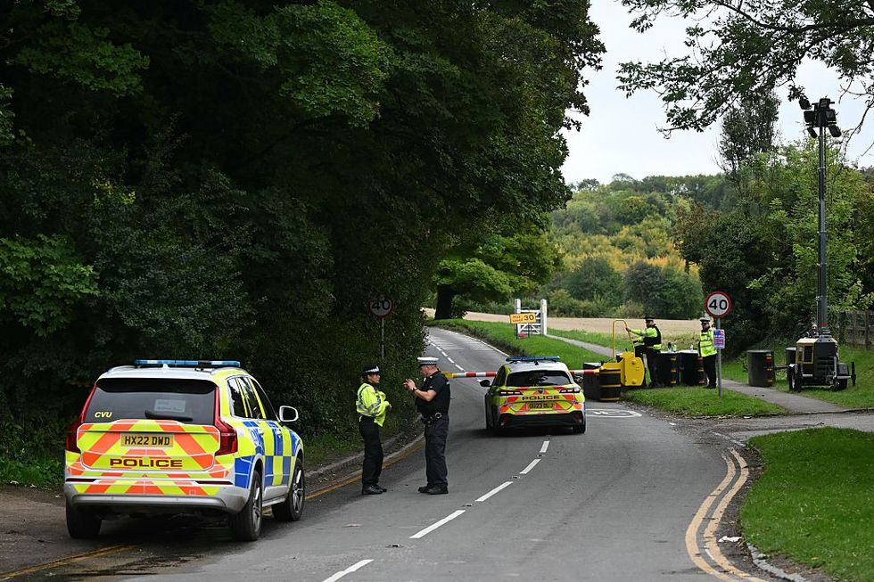 \u200bThere is a large police presence around Chequers