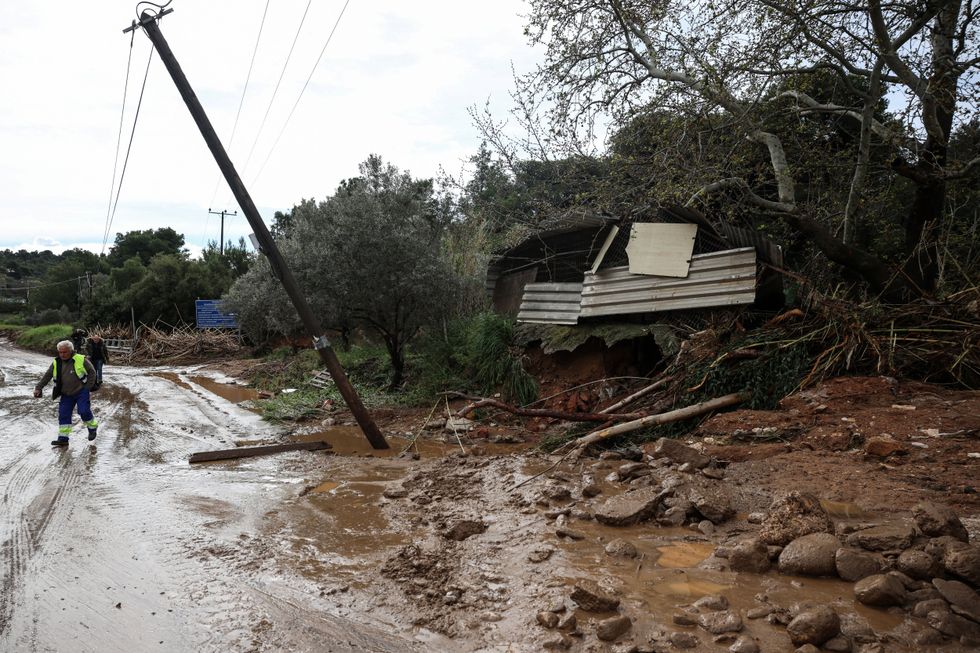 \u200bThere was heavy damage to properties near Rafina, Greece