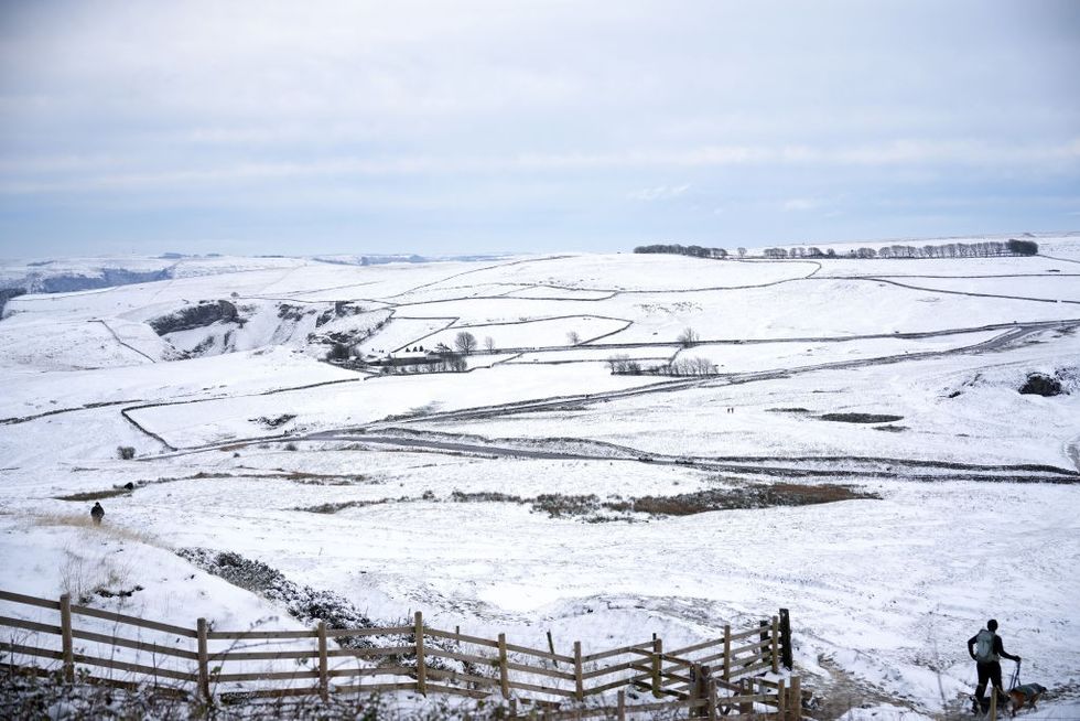 \u200bThere was heavy snowfall in Castleton, Derbyshire