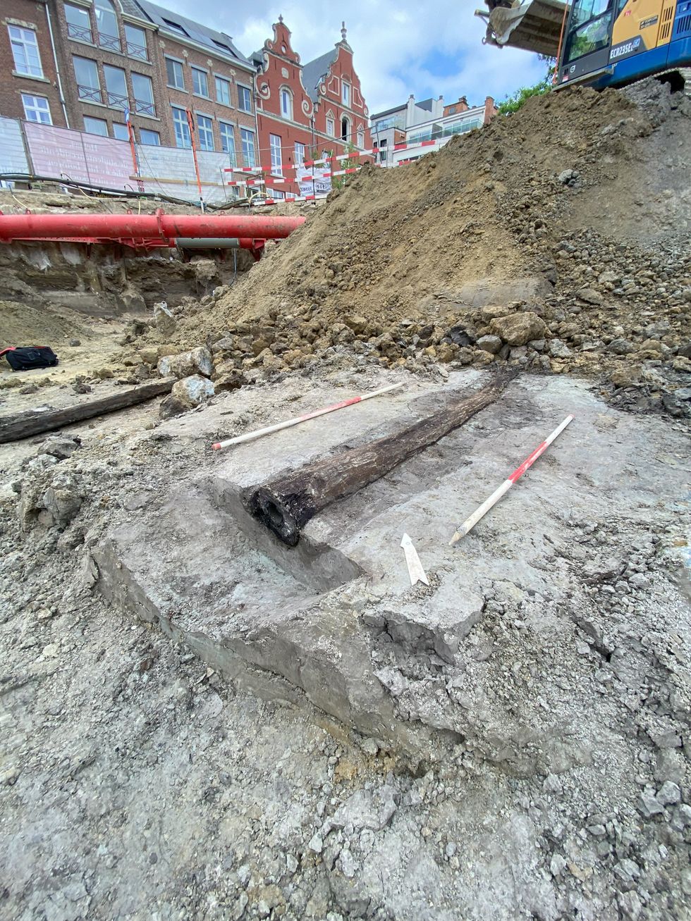 \u200bThw wooden pipe was excavated by the team