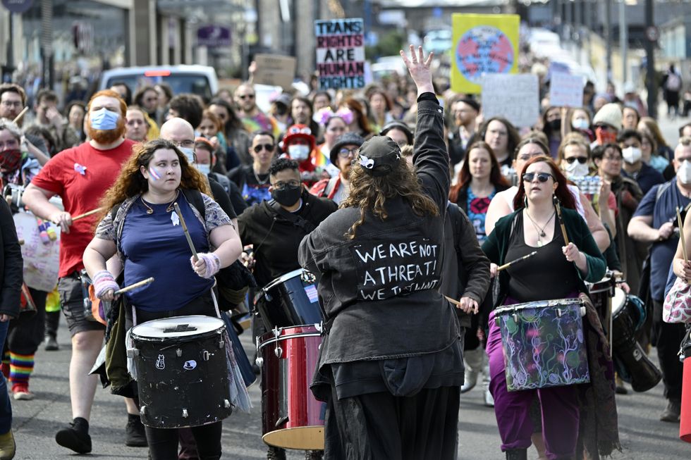 \u200bTrans activists marching in London