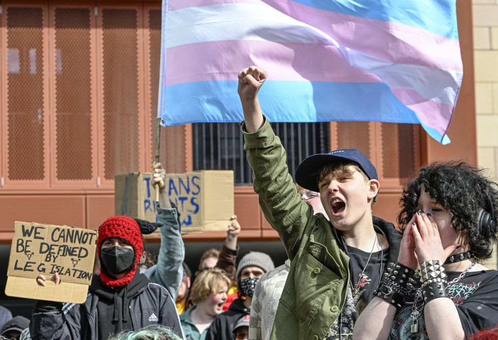 \u200bTrans activists protesting agasint the Supreme Court ruling