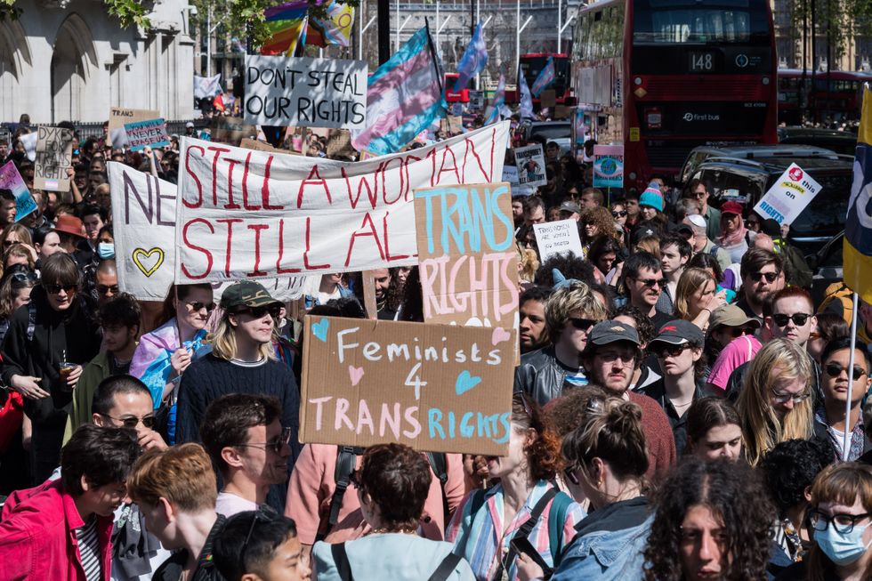 \u200bTransgender people and their supporters staged a protest march