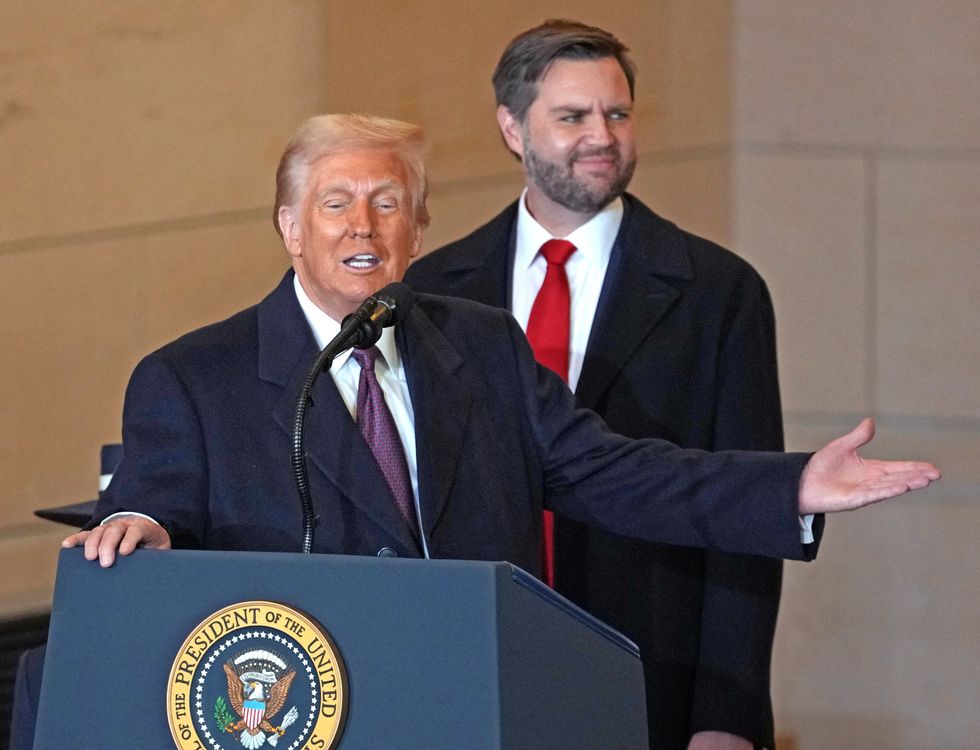 \u200bTrump made another speech inside Emancipation Hall at the Capitol