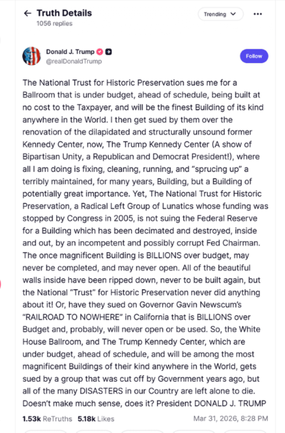 \u200b\u200bO SOCIAL DA VERDADE: DONALD J. TRUMP