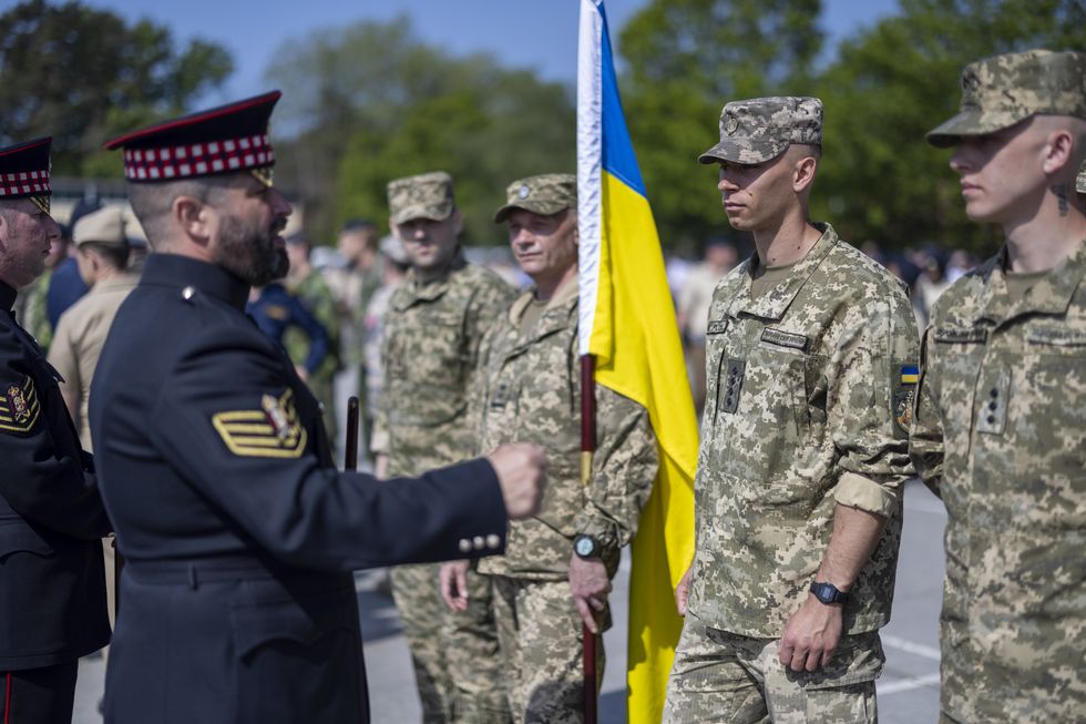 \u200bUkrainian troops rehearsing for VE Day 80