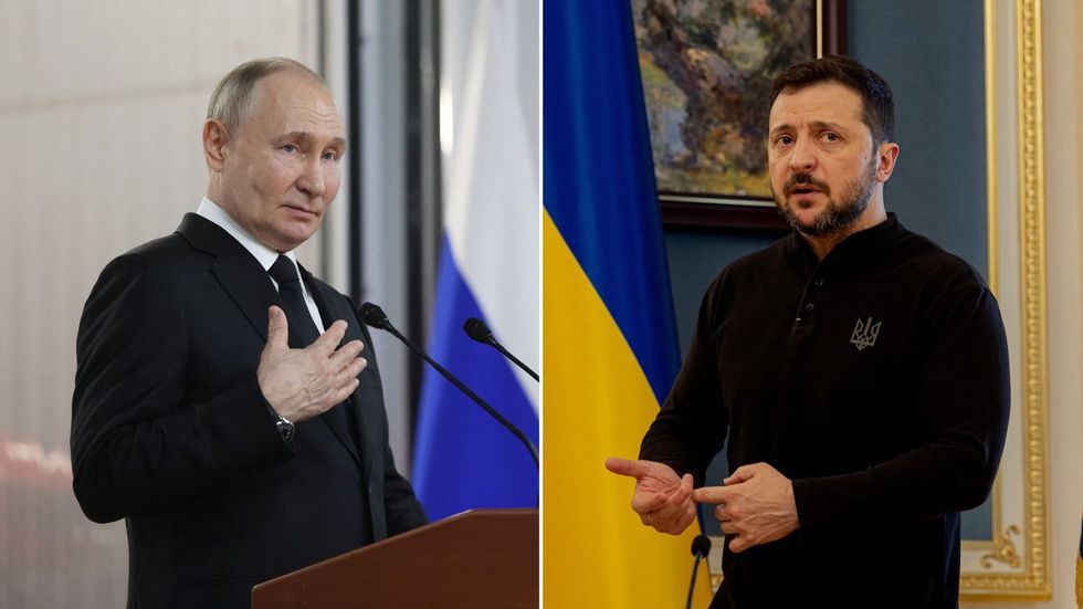 \u200bVladimir Putin and Volodymyr Zelensky