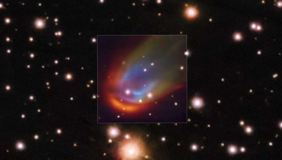 \u200bVLT image of a dead star creating a shock wave as it moves through space