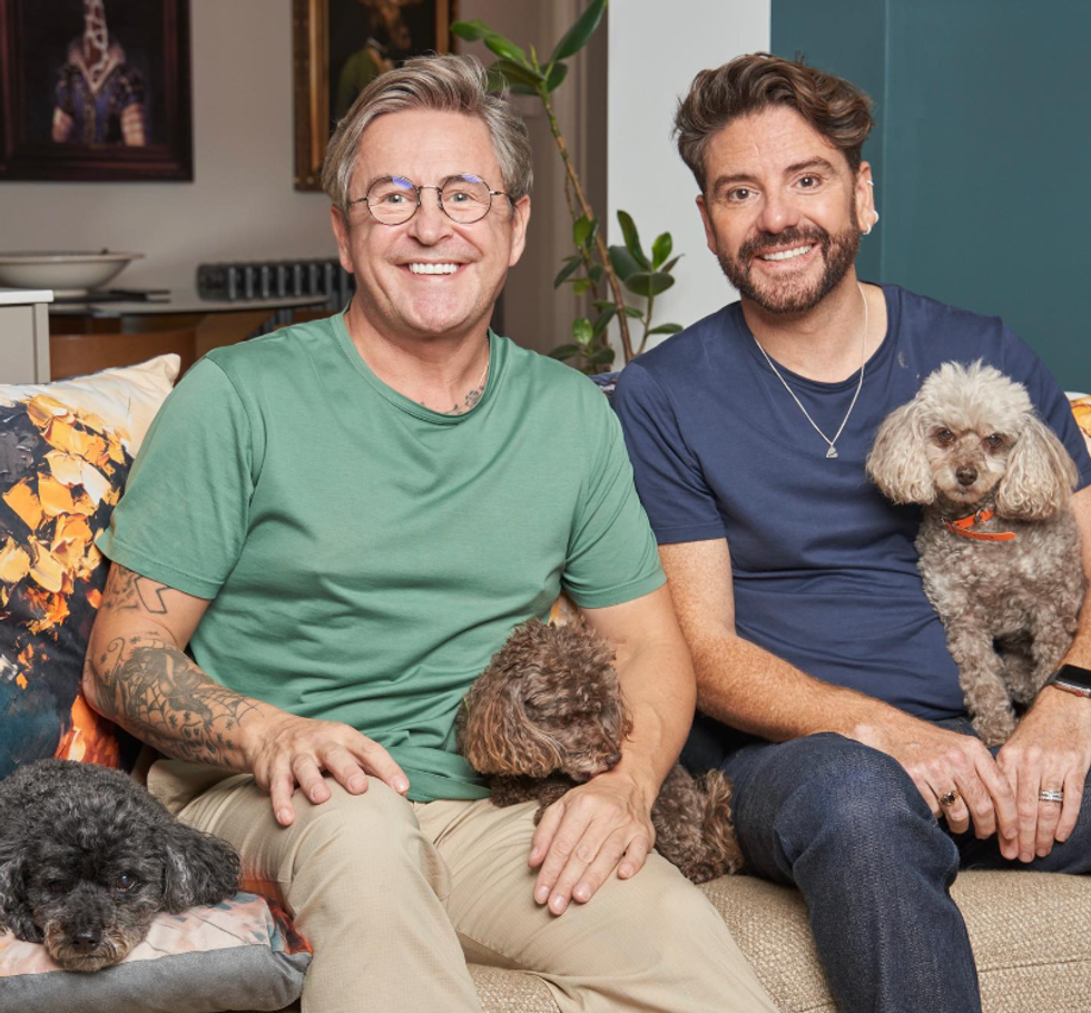 \u200bWebb and Lustig-Webb with their dogs