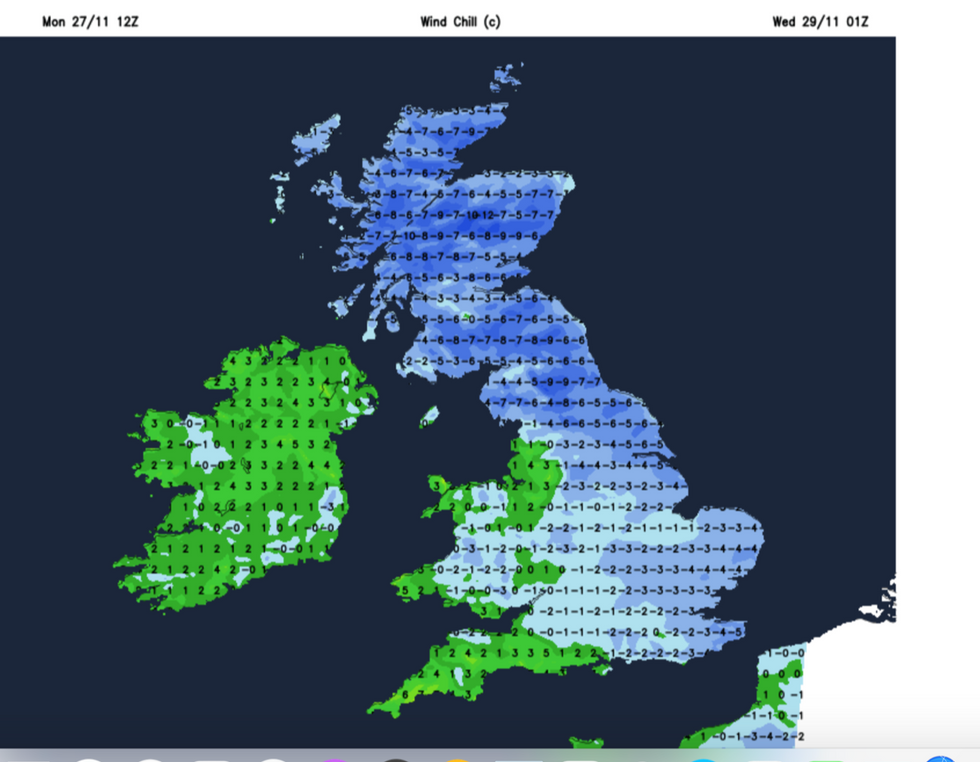 \u200bWindchill of -12 to hit the UK